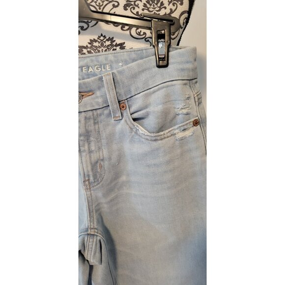 American Eagle Women’s Size 2 Shorth Straight Leg Cropped Fit Jeans Denim Blue - Picture 3 of 16